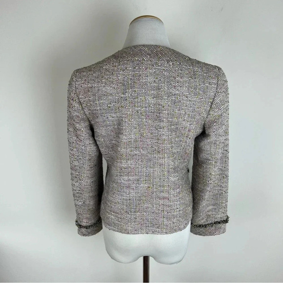 J. Crew Tweed Cropped Tailored Jacket Blazer Size S Pink Green B26 Lady Jacket - Picture 2 of 6